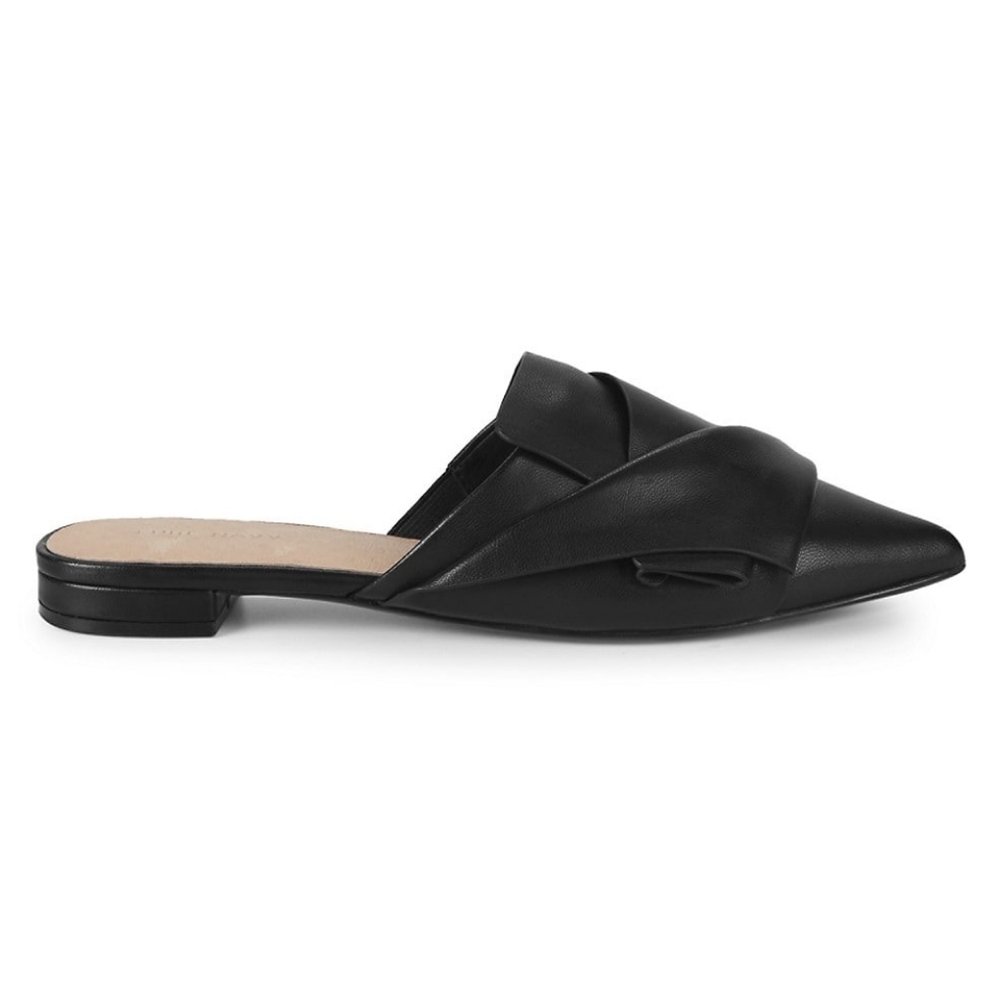 NWOT Pure Navy Leather Black Mule
